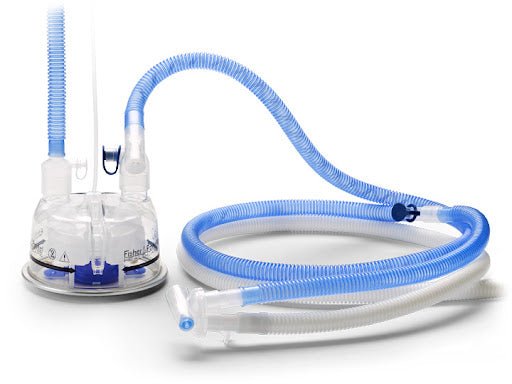 Evaqua 2  | Circuito para ventilador invasivo infantil, con cable calentador en las dos mangueras de 1.10 mts. Fisher & Paykel. RT 265.